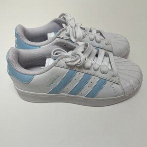 Adidas Superstar White and Baby Blue